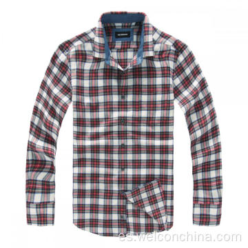 Patrón de algodón puro patrón de jóvenes camisa para hombres
